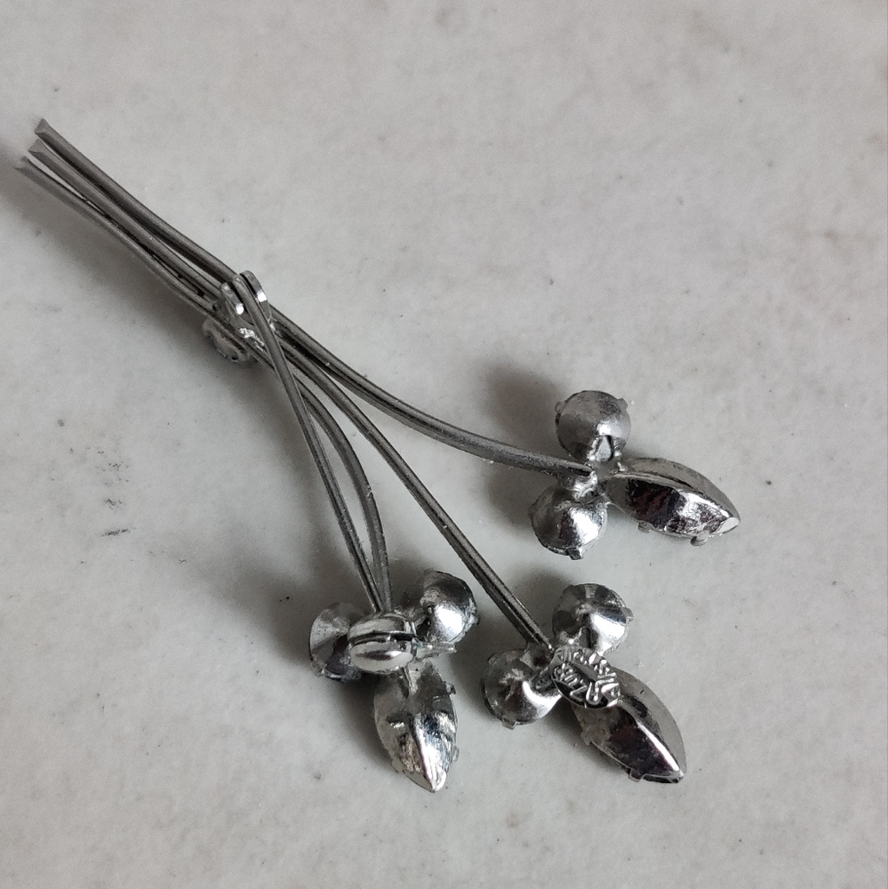 Vintage Signed Azub Austria Flower Bouquet Brooch - Picture 6 of 12